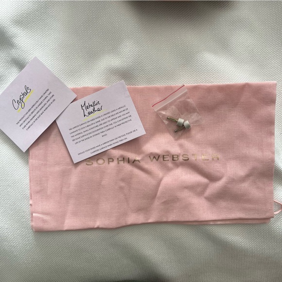 NWT Sophia Webster Rosalind Crystal Mid Sandal Silver Size 39.5 - Picture 11 of 13